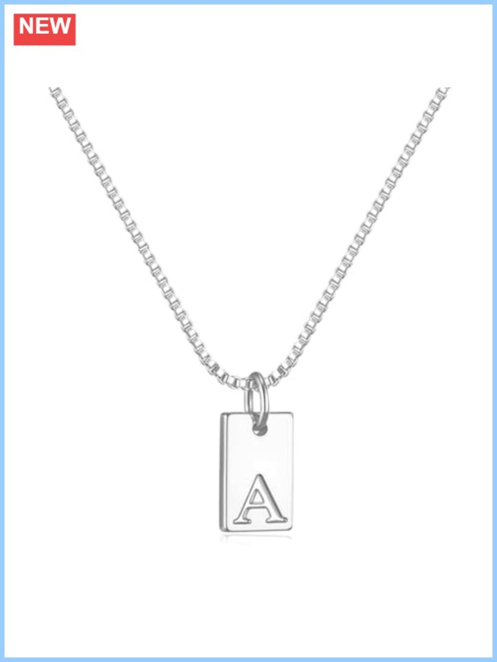 Silver Plated Initial Necklace Dainty Pendant Gift